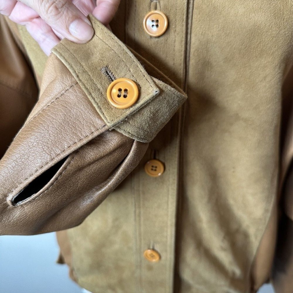 El Corte Ingles Donci Women's Camel Beige Tan Blazer Jacket 12 (42) Leather‎ - Picture 4 of 16